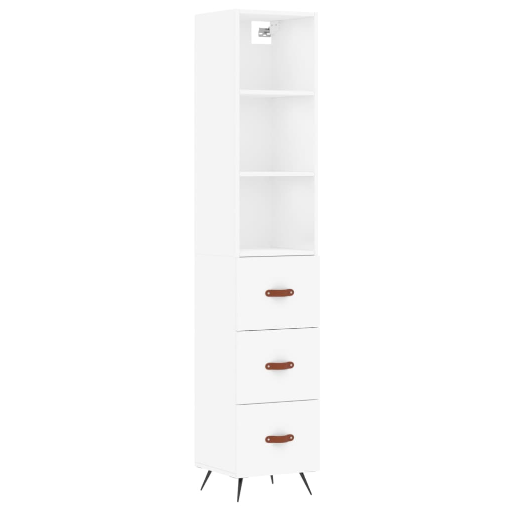 Image Buffet haut Blanc 34,5x34x180 cm Bois d'ingénierie | Xios Store SNC vidaXL Xios Store SNC