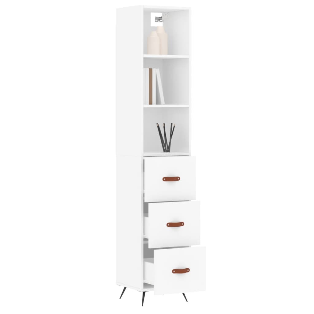 Image Buffet haut Blanc 34,5x34x180 cm Bois d'ingénierie | Xios Store SNC vidaXL Xios Store SNC