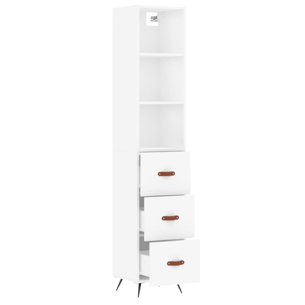 Image Buffet haut Blanc 34,5x34x180 cm Bois d'ingénierie | Xios Store SNC vidaXL Xios Store SNC