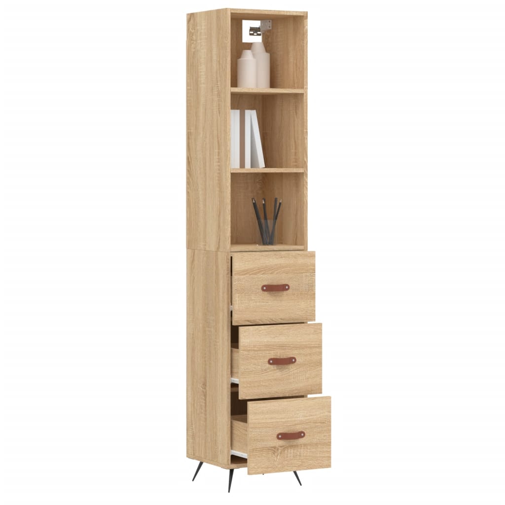 Image Buffet haut Chêne sonoma 34,5x34x180 cm Bois d'ingénierie | Xios Store SNC vidaXL Xios Store SNC