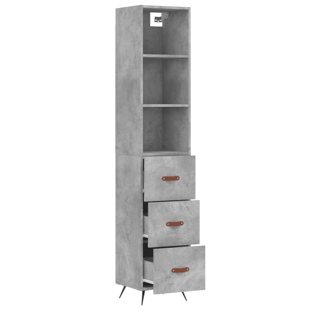 Image Buffet haut Gris béton 34,5x34x180 cm Bois d'ingénierie | Xios Store SNC vidaXL Xios Store SNC