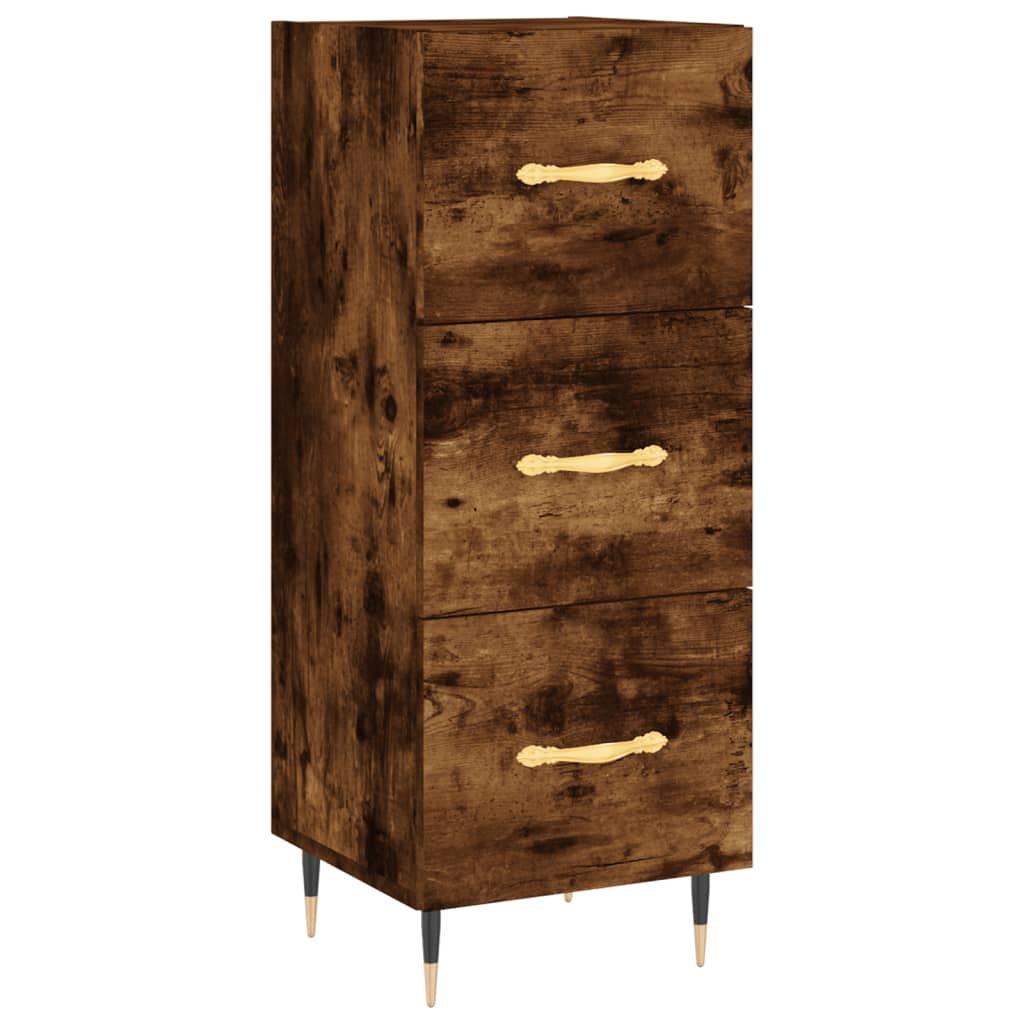 Image Buffet haut Chêne fumé 34,5x34x180 cm Bois d'ingénierie | Xios Store SNC vidaXL Xios Store SNC