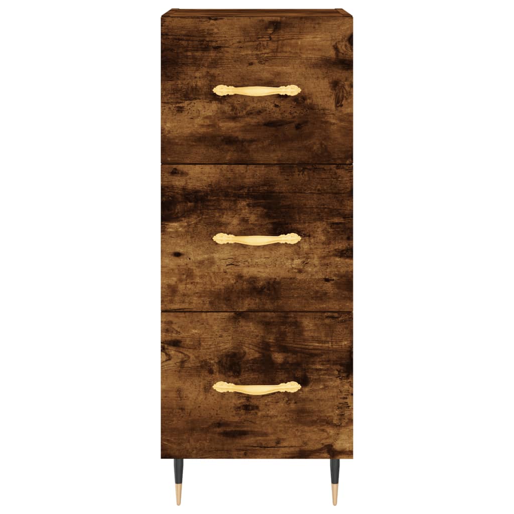 Image Buffet haut Chêne fumé 34,5x34x180 cm Bois d'ingénierie | Xios Store SNC vidaXL Xios Store SNC