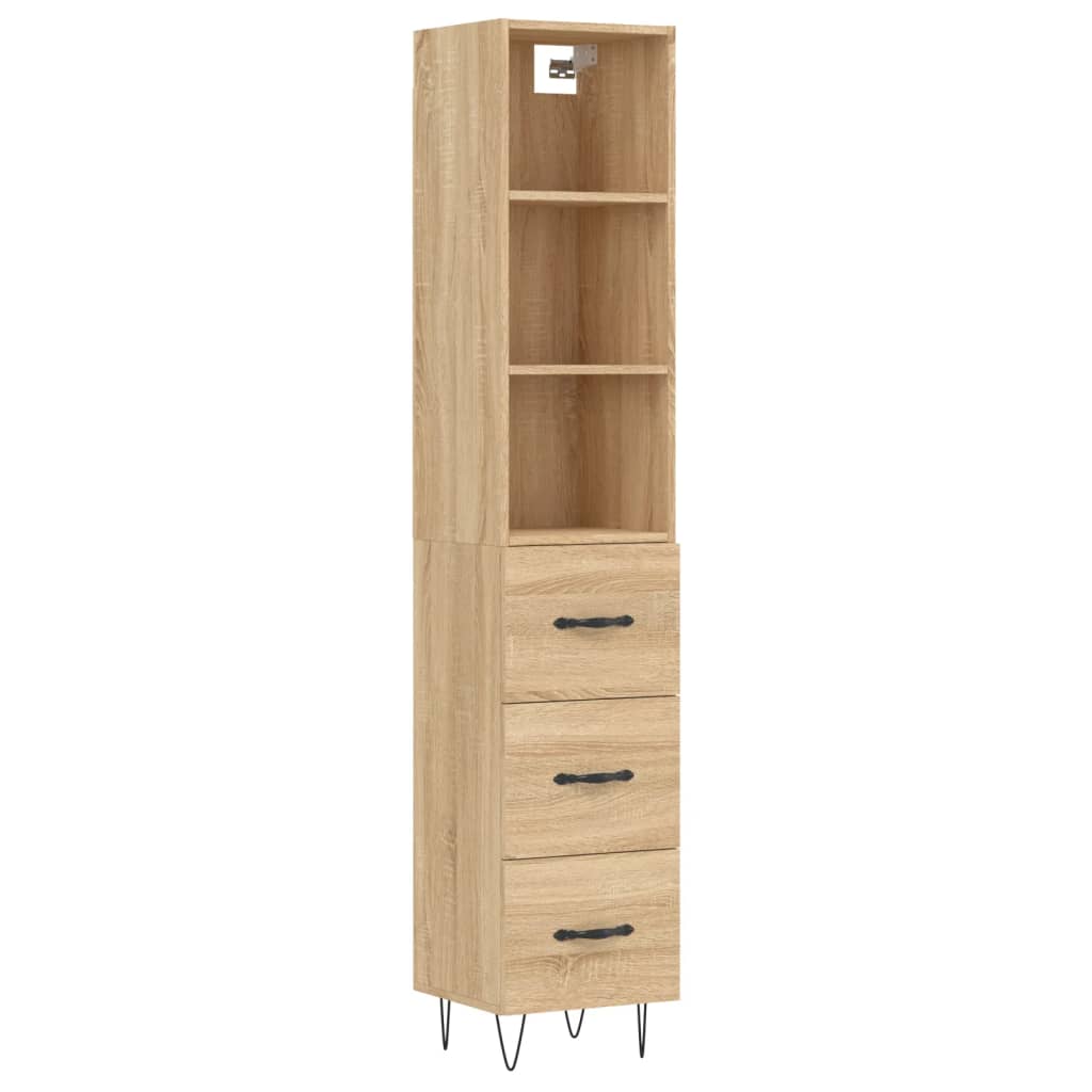 Image Buffet haut Chêne sonoma 34,5x34x180 cm Bois d'ingénierie | Xios Store SNC vidaXL Xios Store SNC