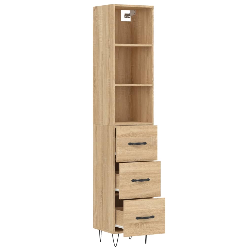 Image Buffet haut Chêne sonoma 34,5x34x180 cm Bois d'ingénierie | Xios Store SNC vidaXL Xios Store SNC