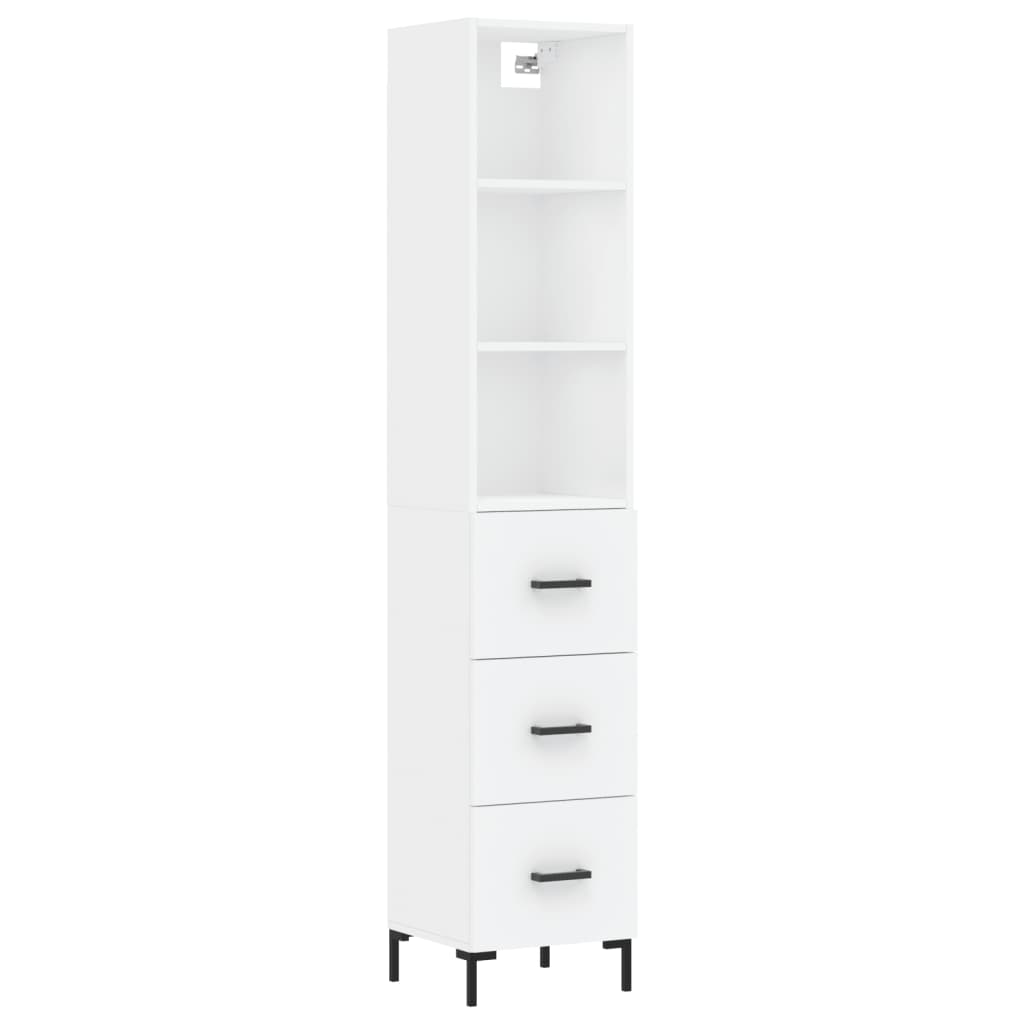 Image Buffet haut Blanc 34,5x34x180 cm Bois d'ingénierie | Xios Store SNC vidaXL Xios Store SNC