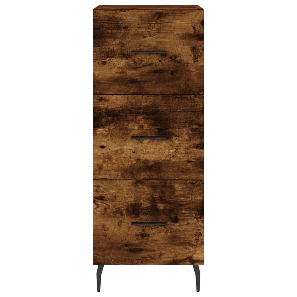 Image Buffet haut Chêne fumé 34,5x34x180 cm Bois d'ingénierie | Xios Store SNC vidaXL Xios Store SNC