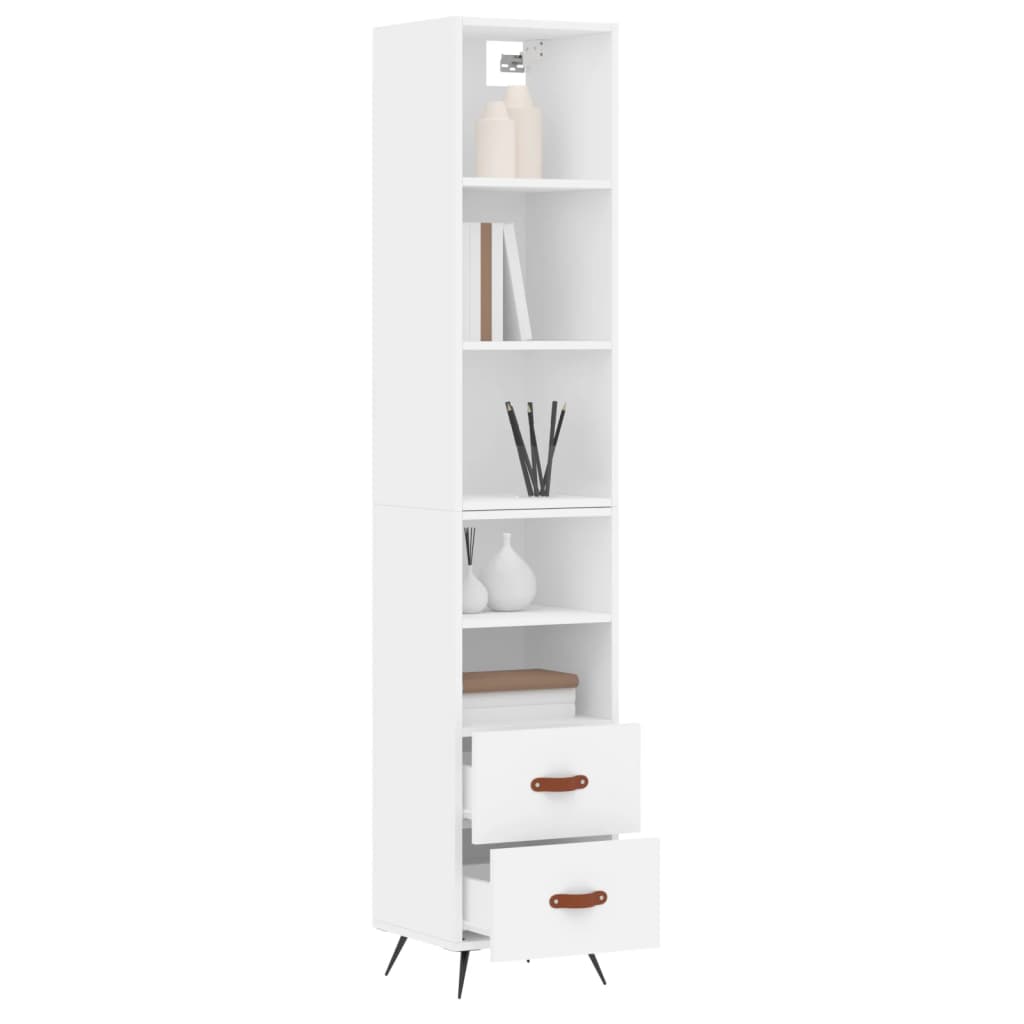 Image Buffet haut Blanc 34,5x34x180 cm Bois d'ingénierie | Xios Store SNC vidaXL Xios Store SNC