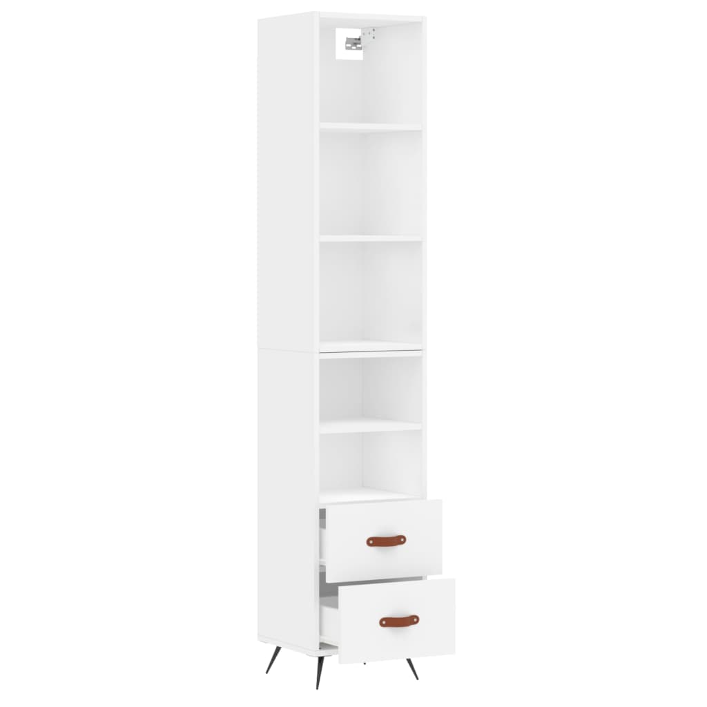 Image Buffet haut Blanc 34,5x34x180 cm Bois d'ingénierie | Xios Store SNC vidaXL Xios Store SNC