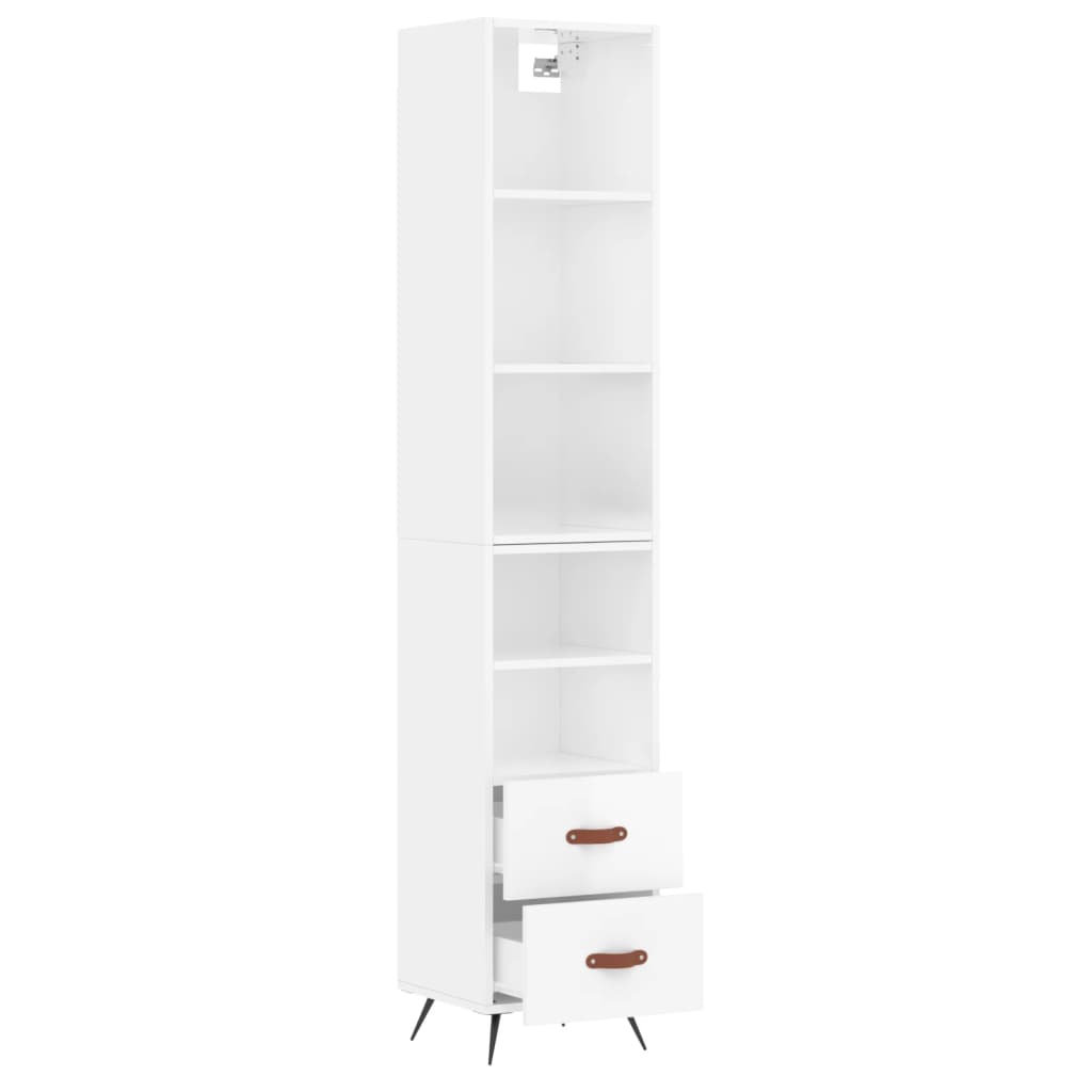 Image Buffet haut Blanc brillant 34,5x34x180 cm Bois d'ingénierie | Xios Store SNC vidaXL Xios Store SNC