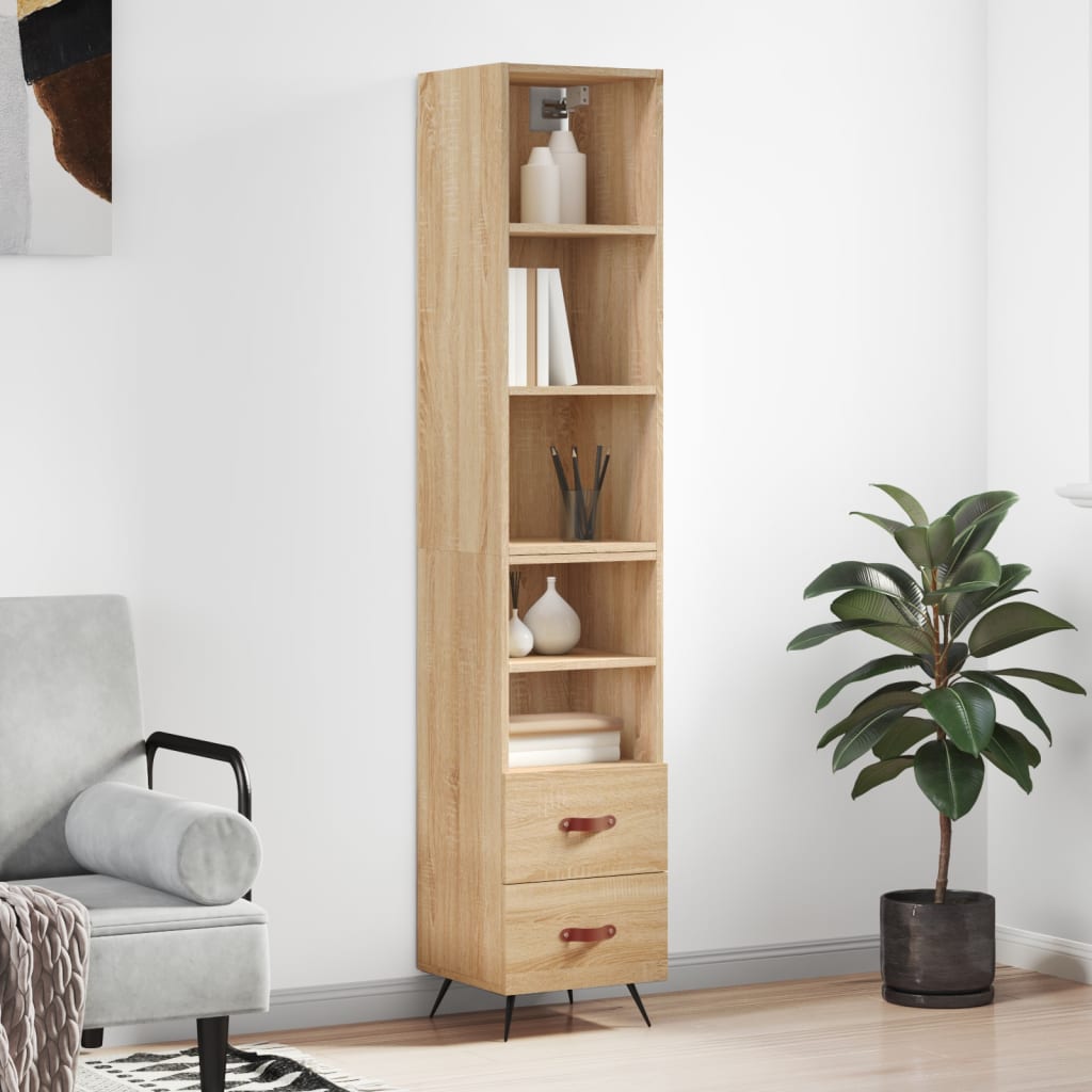 Image Buffet haut Chêne sonoma 34,5x34x180 cm Bois d'ingénierie | Xios Store SNC vidaXL Xios Store SNC