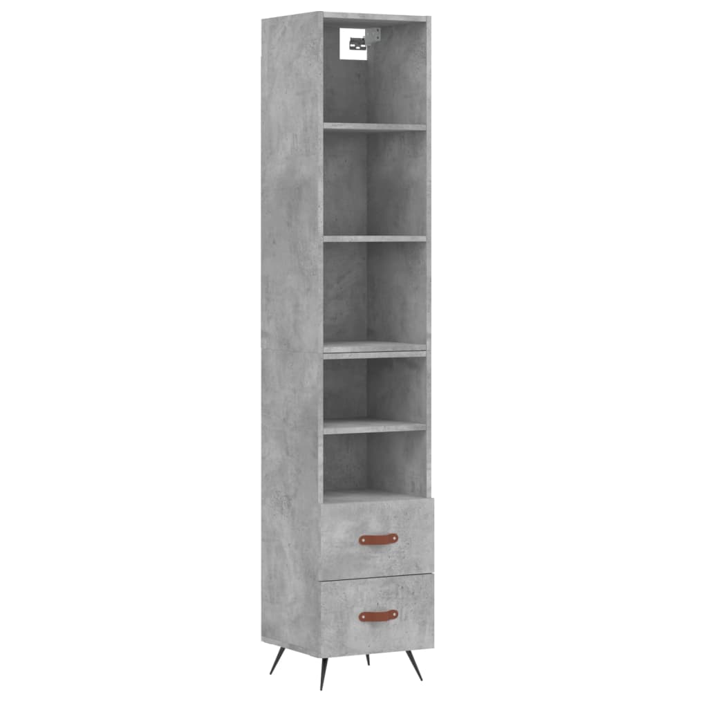 Image Buffet haut Gris béton 34,5x34x180 cm Bois d'ingénierie | Xios Store SNC vidaXL Xios Store SNC