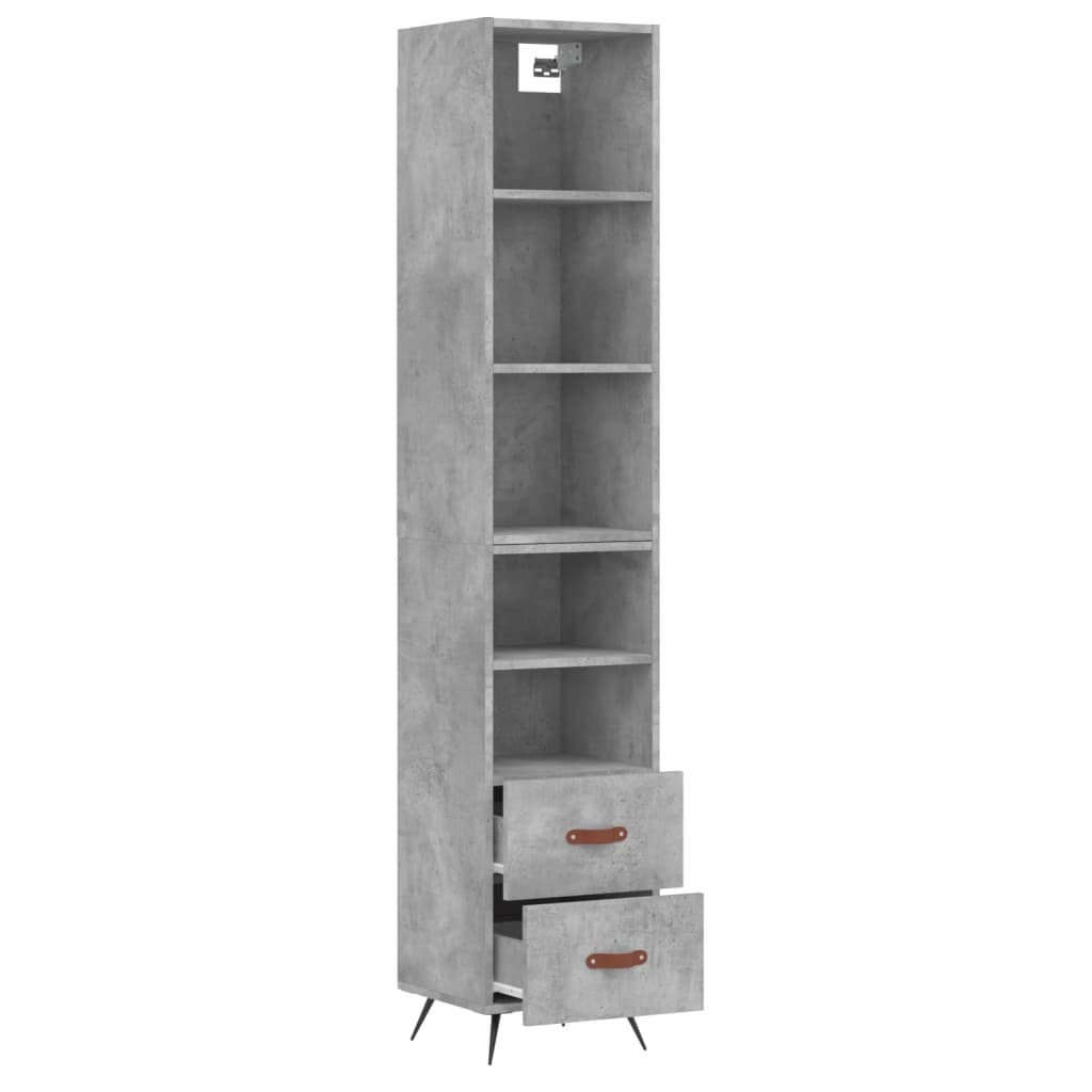 Image Buffet haut Gris béton 34,5x34x180 cm Bois d'ingénierie | Xios Store SNC vidaXL Xios Store SNC