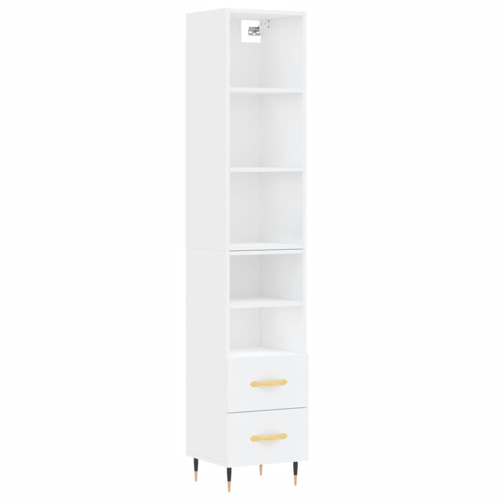 Image Buffet haut Blanc 34,5x34x180 cm Bois d'ingénierie | Xios Store SNC vidaXL Xios Store SNC