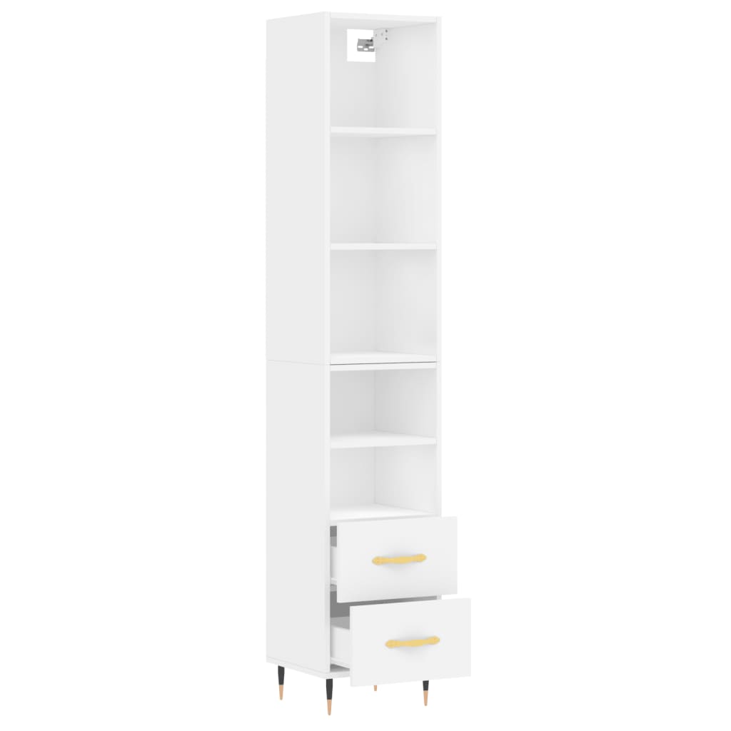 Image Buffet haut Blanc 34,5x34x180 cm Bois d'ingénierie | Xios Store SNC vidaXL Xios Store SNC