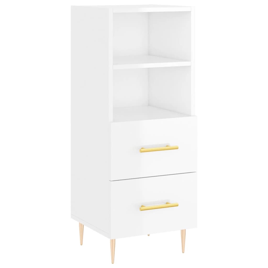 Image Buffet haut Blanc brillant 34,5x34x180 cm Bois d'ingénierie | Xios Store SNC vidaXL Xios Store SNC