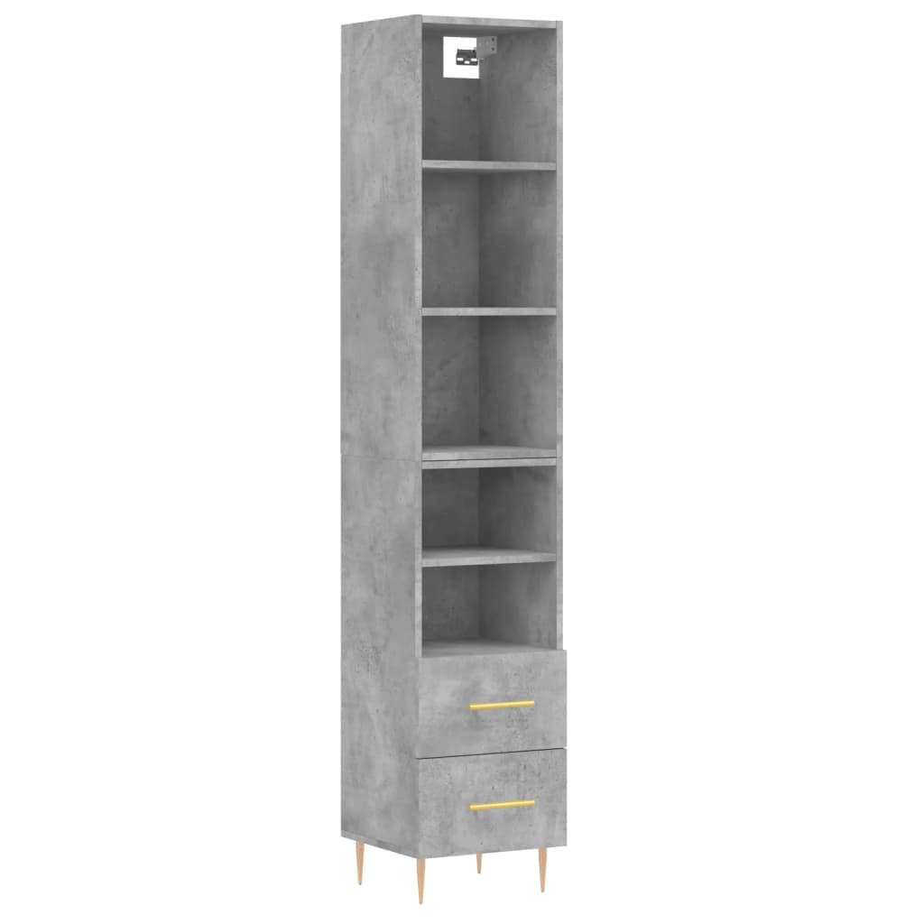 Image Buffet haut Gris béton 34,5x34x180 cm Bois d'ingénierie | Xios Store SNC vidaXL Xios Store SNC