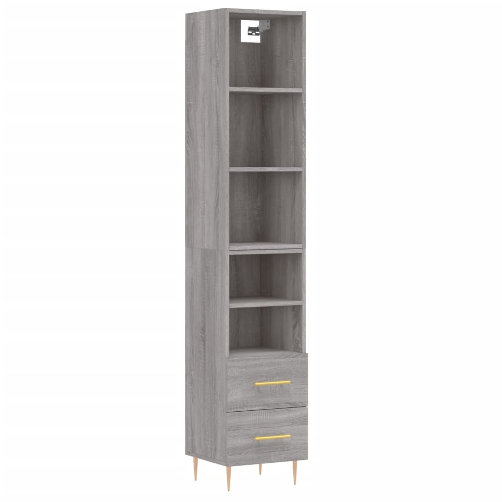 Image Buffet haut Sonoma gris 34,5x34x180 cm Bois d'ingénierie | Xios Store SNC vidaXL Xios Store SNC