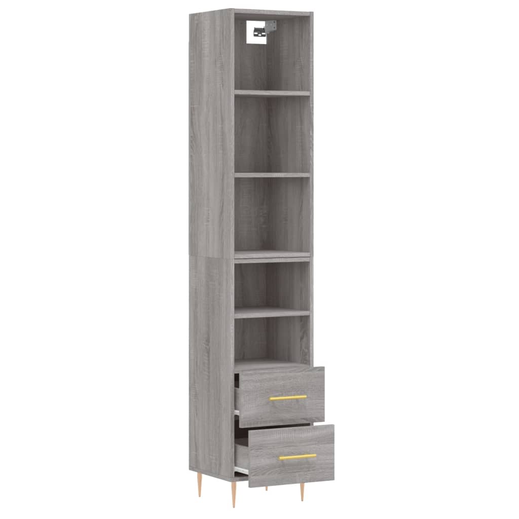 Image Buffet haut Sonoma gris 34,5x34x180 cm Bois d'ingénierie | Xios Store SNC vidaXL Xios Store SNC