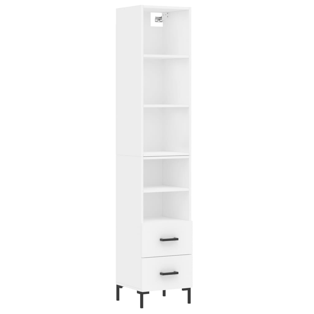 Image Buffet haut Blanc 34,5x34x180 cm Bois d'ingénierie | Xios Store SNC vidaXL Xios Store SNC