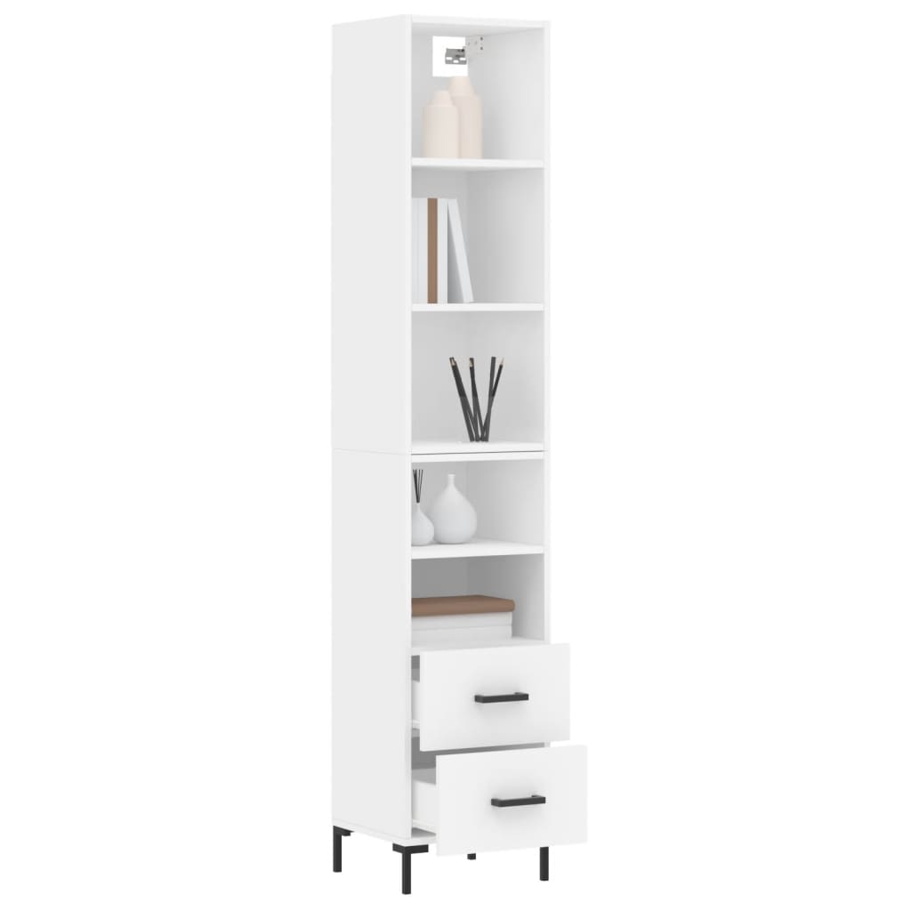 Image Buffet haut Blanc 34,5x34x180 cm Bois d'ingénierie | Xios Store SNC vidaXL Xios Store SNC