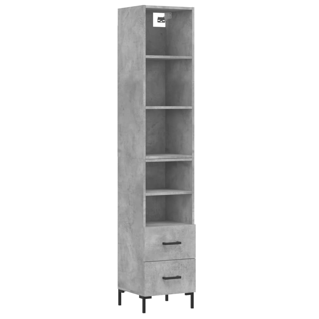 Image Buffet haut Gris béton 34,5x34x180 cm Bois d'ingénierie | Xios Store SNC vidaXL Xios Store SNC