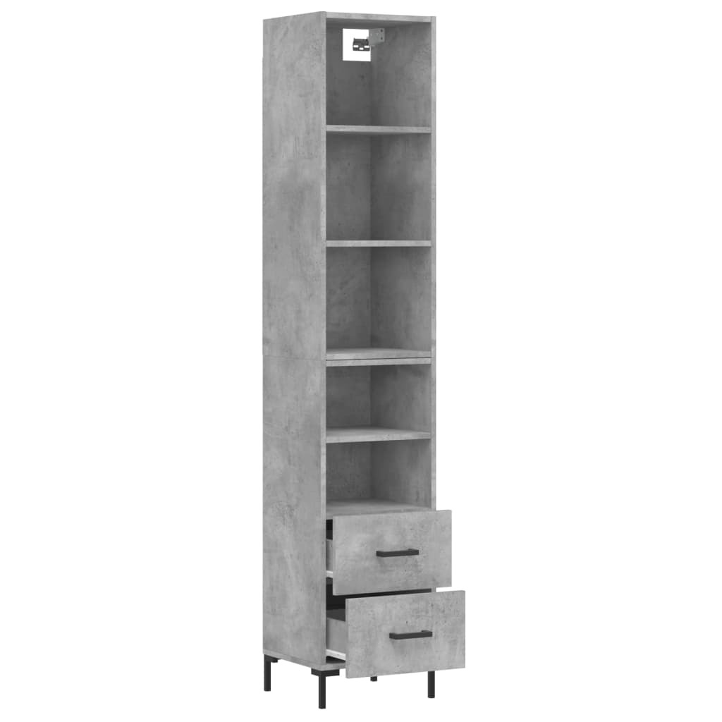 Image Buffet haut Gris béton 34,5x34x180 cm Bois d'ingénierie | Xios Store SNC vidaXL Xios Store SNC