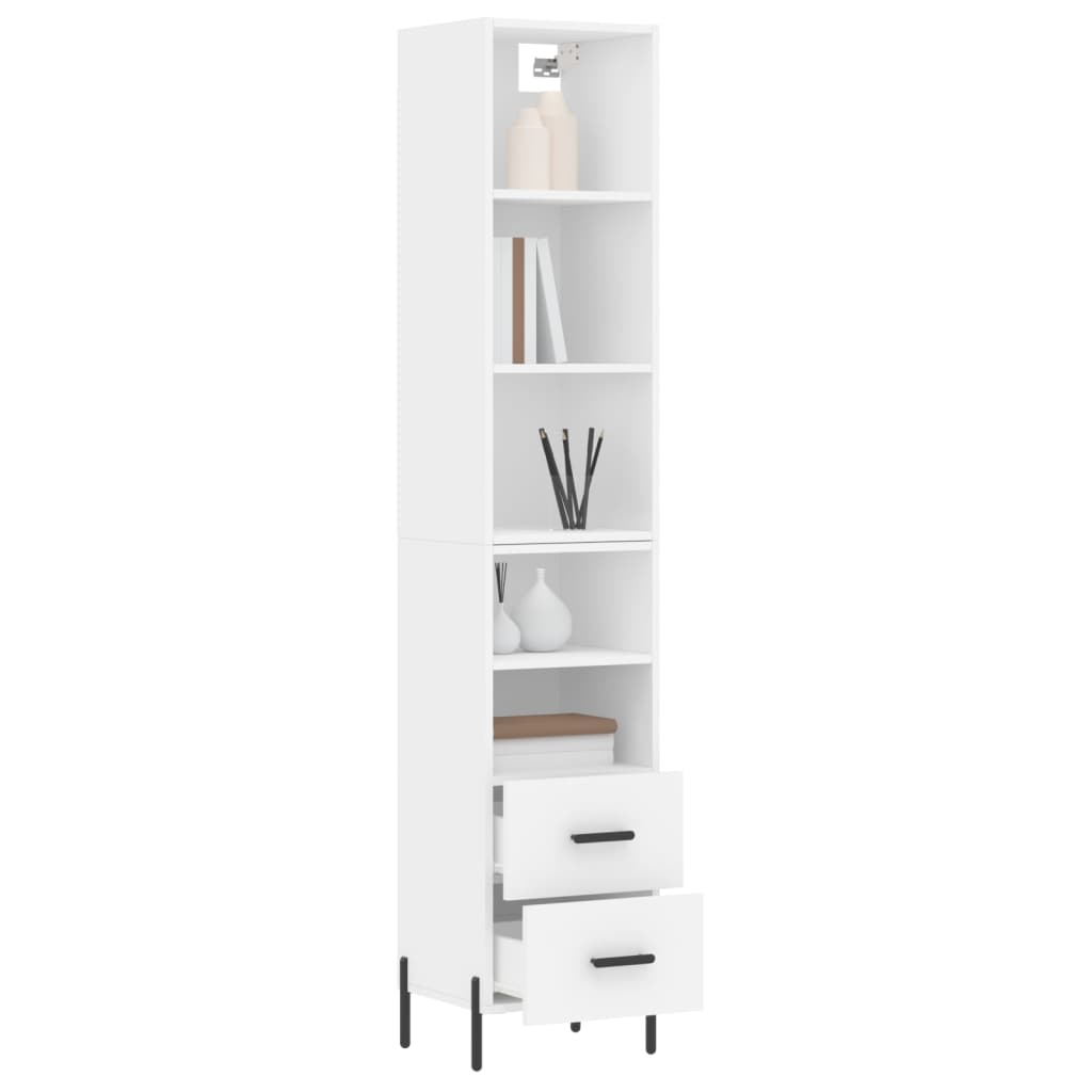 Image Buffet haut Blanc 34,5x34x180 cm Bois d'ingénierie | Xios Store SNC vidaXL Xios Store SNC