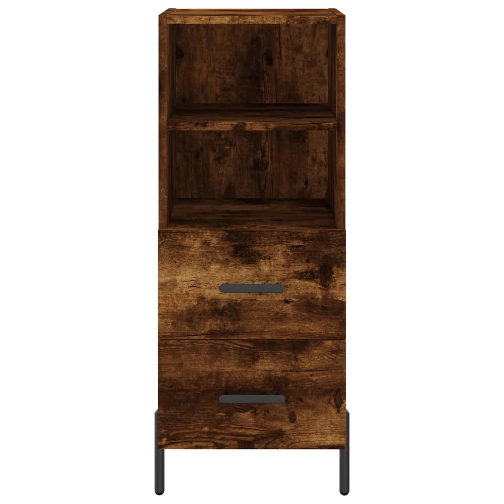 Image Buffet haut Chêne fumé 34,5x34x180 cm Bois d'ingénierie | Xios Store SNC vidaXL Xios Store SNC