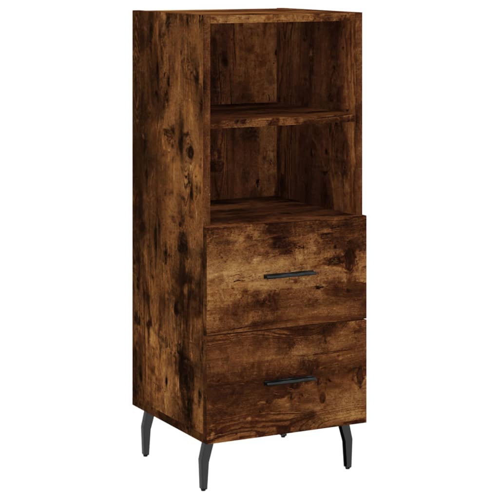 Image Buffet haut Chêne fumé 34,5x34x180 cm Bois d'ingénierie | Xios Store SNC vidaXL Xios Store SNC