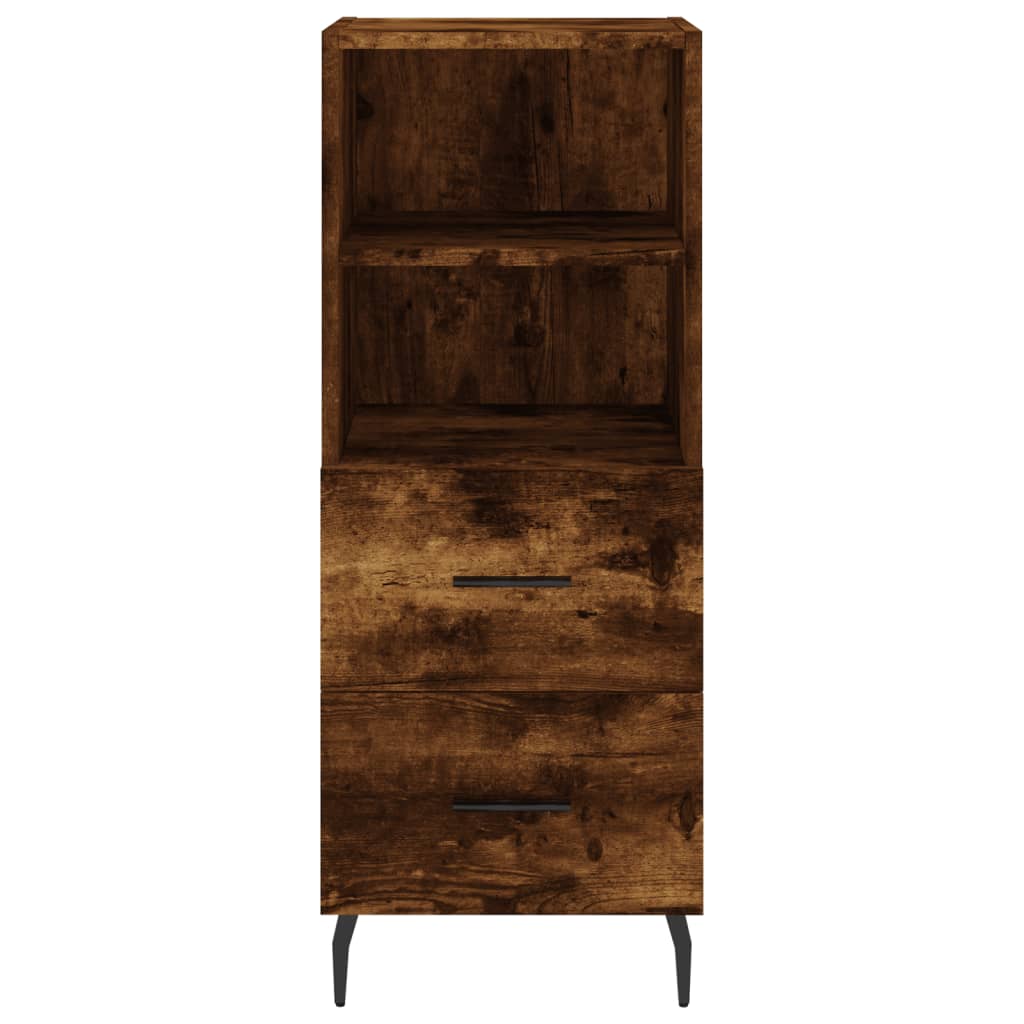 Image Buffet haut Chêne fumé 34,5x34x180 cm Bois d'ingénierie | Xios Store SNC vidaXL Xios Store SNC