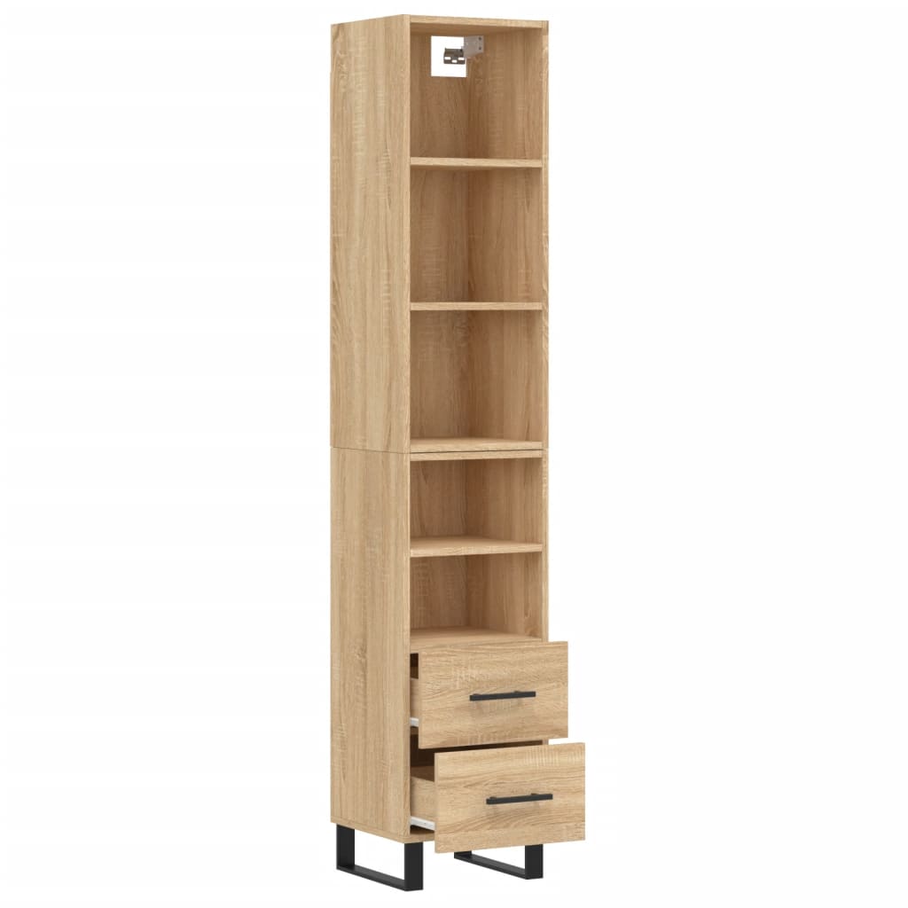 Image Buffet haut Chêne sonoma 34,5x34x180 cm Bois d'ingénierie | Xios Store SNC vidaXL Xios Store SNC