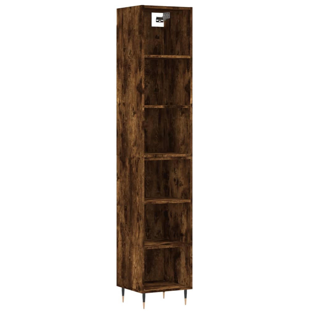 Image Buffet haut Chêne fumé 34,5x32,5x180 cm Bois d'ingénierie | Xios Store SNC vidaXL Xios Store SNC