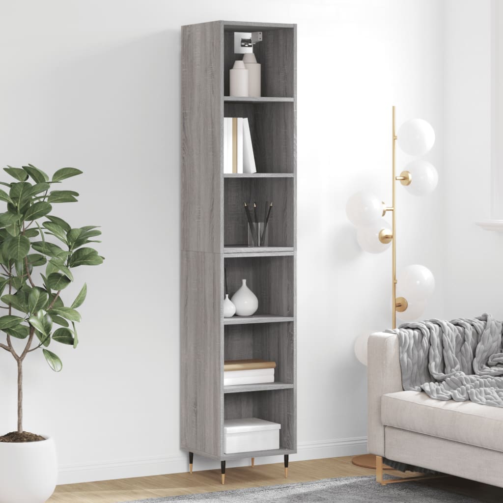 Image Buffet haut Sonoma gris 34,5x32,5x180 cm Bois d'ingénierie | Xios Store SNC vidaXL Xios Store SNC