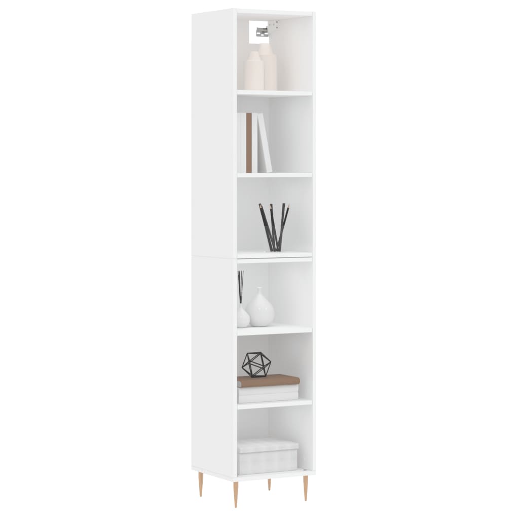 Image Buffet haut Blanc 34,5x32,5x180 cm Bois d'ingénierie | Xios Store SNC vidaXL Xios Store SNC