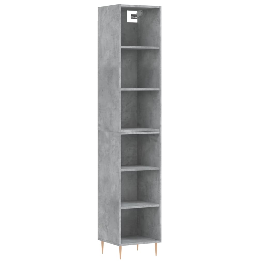 Image Buffet haut Gris béton 34,5x32,5x180 cm Bois d'ingénierie | Xios Store SNC vidaXL Xios Store SNC