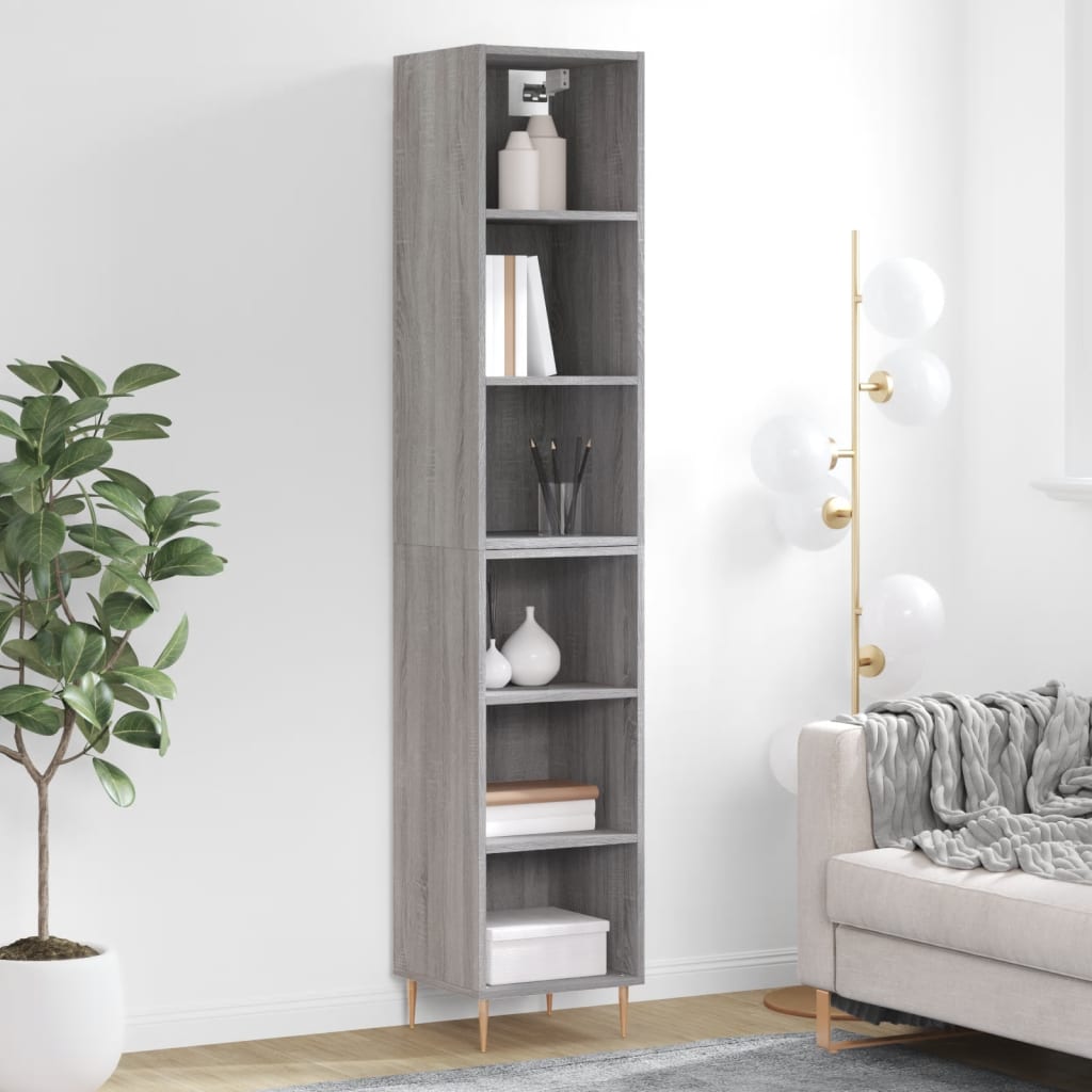 Image Buffet haut Sonoma gris 34,5x32,5x180 cm Bois d'ingénierie | Xios Store SNC vidaXL Xios Store SNC