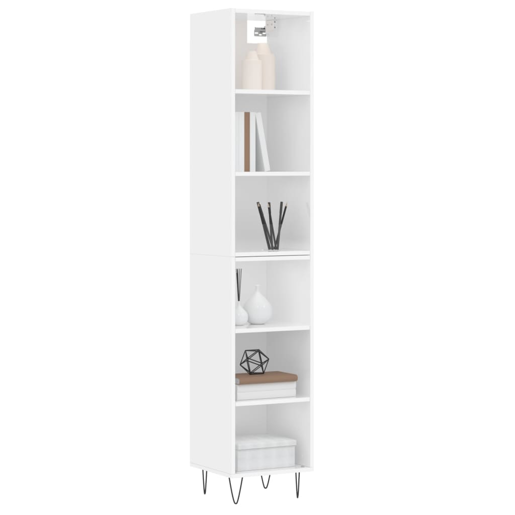 Image Buffet haut Blanc brillant 34,5x32,5x180 cm Bois d'ingénierie | Xios Store SNC vidaXL Xios Store SNC