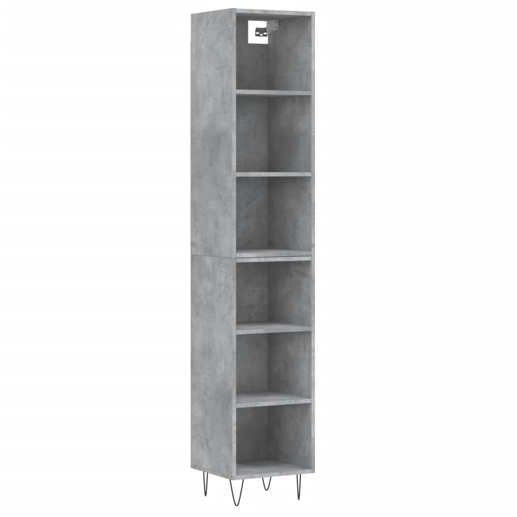 Image Buffet haut Gris béton 34,5x32,5x180 cm Bois d'ingénierie | Xios Store SNC vidaXL Xios Store SNC