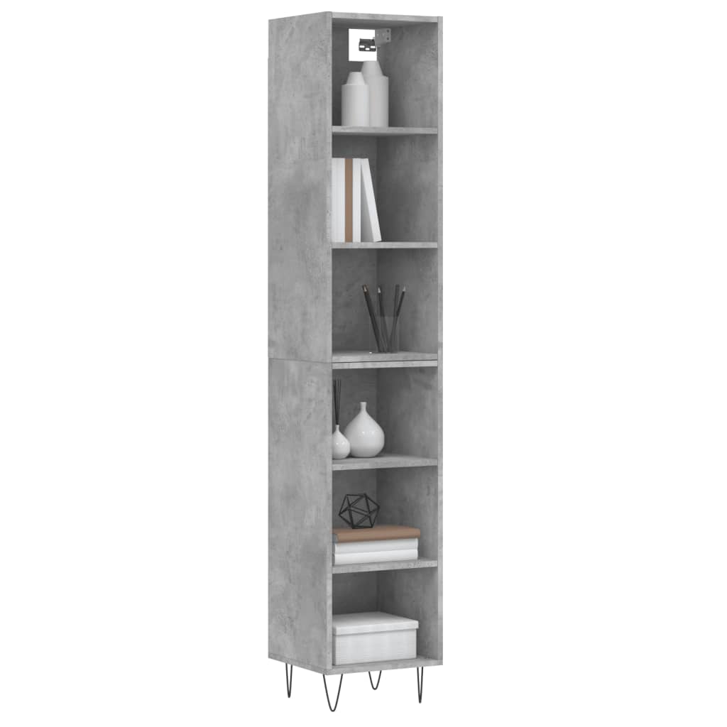 Image Buffet haut Gris béton 34,5x32,5x180 cm Bois d'ingénierie | Xios Store SNC vidaXL Xios Store SNC