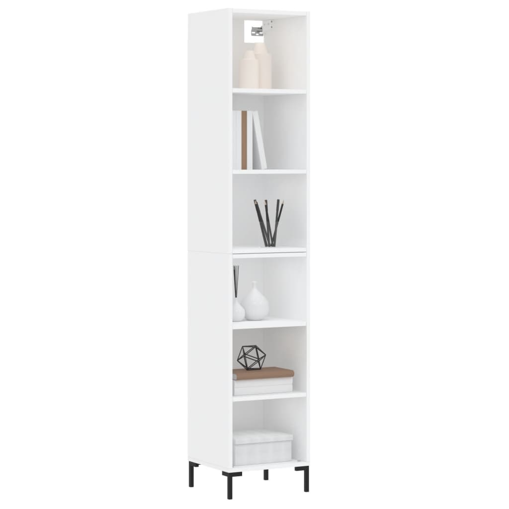 Image Buffet haut Blanc 34,5x32,5x180 cm Bois d'ingénierie | Xios Store SNC vidaXL Xios Store SNC