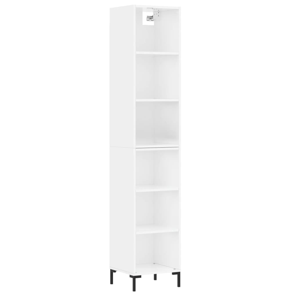 Image Buffet haut Blanc brillant 34,5x32,5x180 cm Bois d'ingénierie | Xios Store SNC vidaXL Xios Store SNC