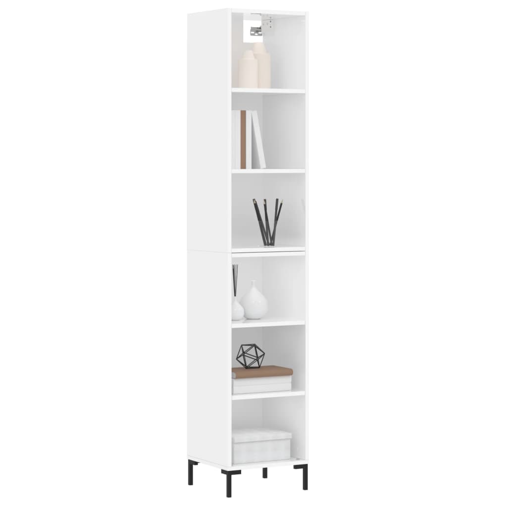 Image Buffet haut Blanc brillant 34,5x32,5x180 cm Bois d'ingénierie | Xios Store SNC vidaXL Xios Store SNC