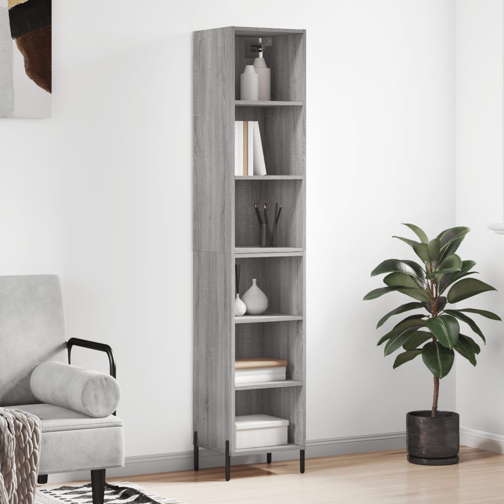 Image Buffet haut Sonoma gris 34,5x32,5x180 cm Bois d'ingénierie | Xios Store SNC vidaXL Xios Store SNC