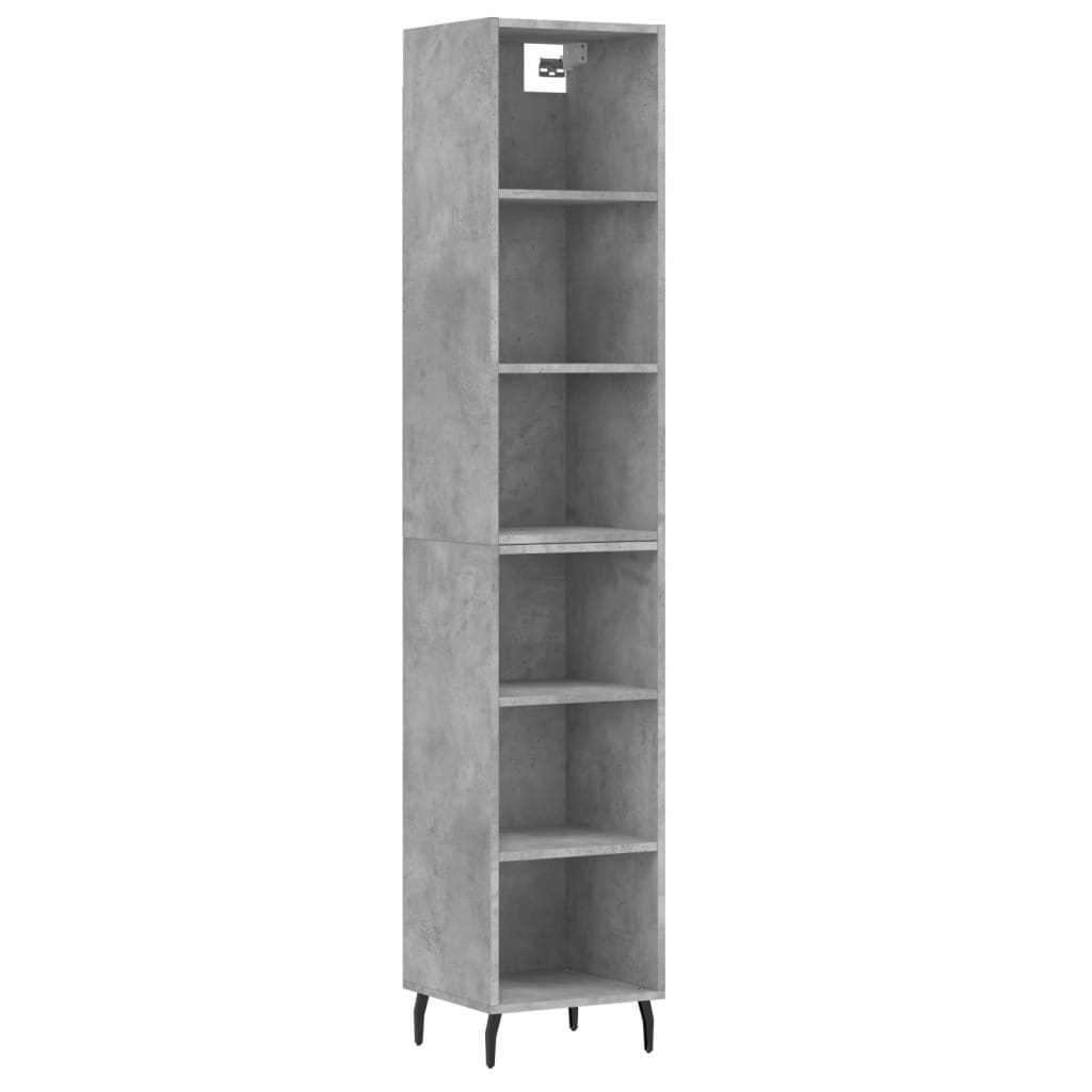 Image Buffet haut Gris béton 34,5x32,5x180 cm Bois d'ingénierie | Xios Store SNC vidaXL Xios Store SNC