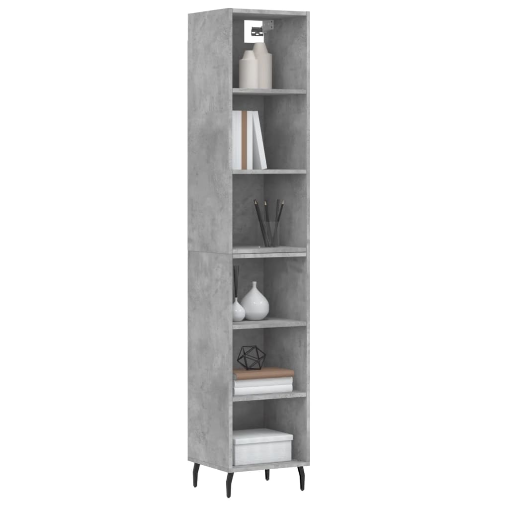 Image Buffet haut Gris béton 34,5x32,5x180 cm Bois d'ingénierie | Xios Store SNC vidaXL Xios Store SNC