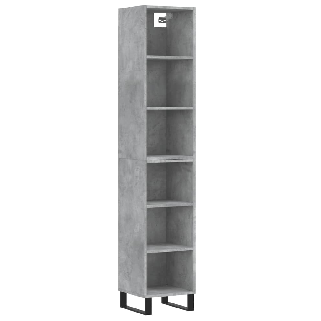 Image Buffet haut Gris béton 34,5x32,5x180 cm Bois d'ingénierie | Xios Store SNC vidaXL Xios Store SNC