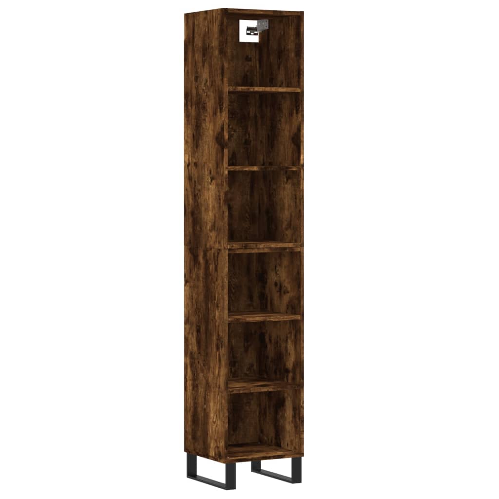 Image Buffet haut Chêne fumé 34,5x32,5x180 cm Bois d'ingénierie | Xios Store SNC vidaXL Xios Store SNC