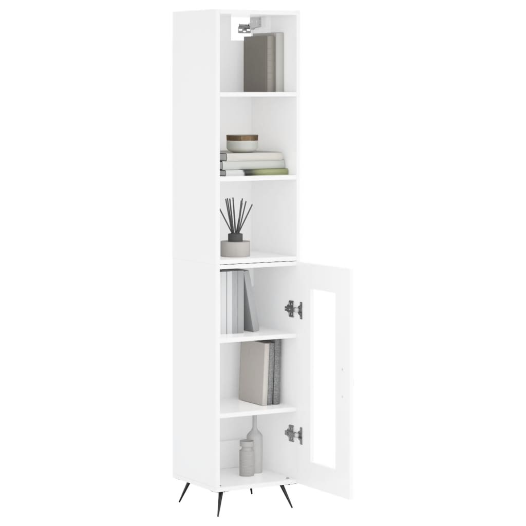 Image Buffet haut Blanc brillant 34,5x34x180 cm Bois d'ingénierie | Xios Store SNC vidaXL Xios Store SNC