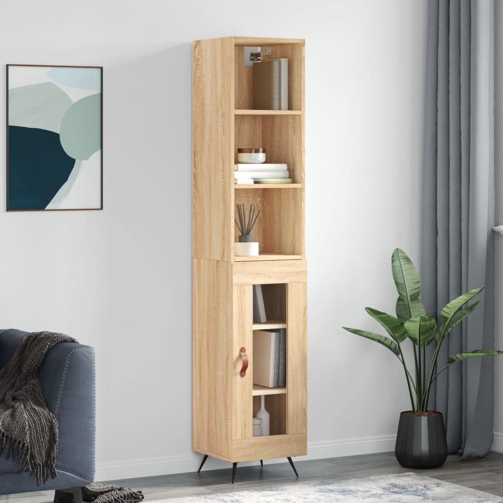 Image Buffet haut Chêne sonoma 34,5x34x180 cm Bois d'ingénierie | Xios Store SNC vidaXL Xios Store SNC